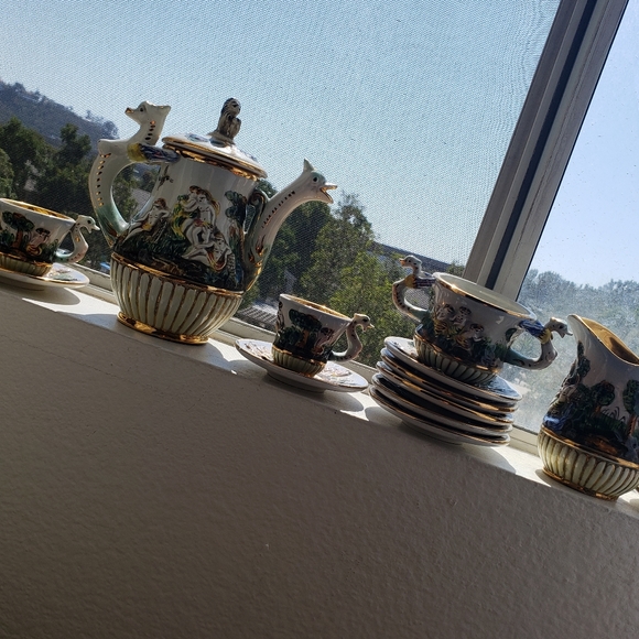 Antique Capodomonte Cherub & Seahorse # 565 w Gold - Picture 2 of 16